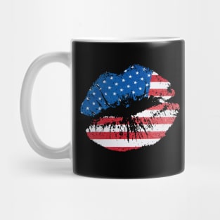 4th of July American flag patriotic lips Mug